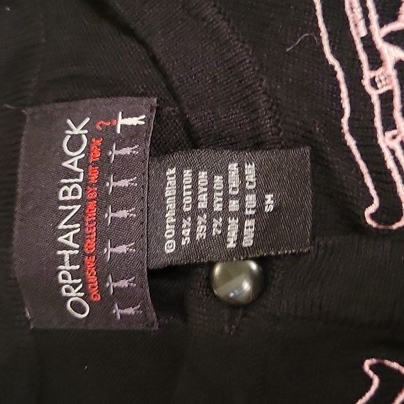 Orphan Black by Hot Topic Cardigan with 2 Pink Guns On Each Shoulder Size S - Picture 10 of 11